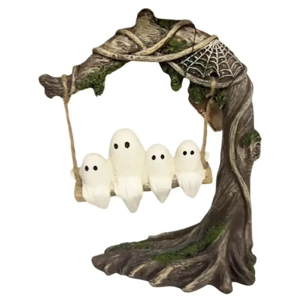 Halloween Themed Halloween Swing Ghost Ornament Handicraft Model Spooky Ghosts Decor Collectible Statue - drollido