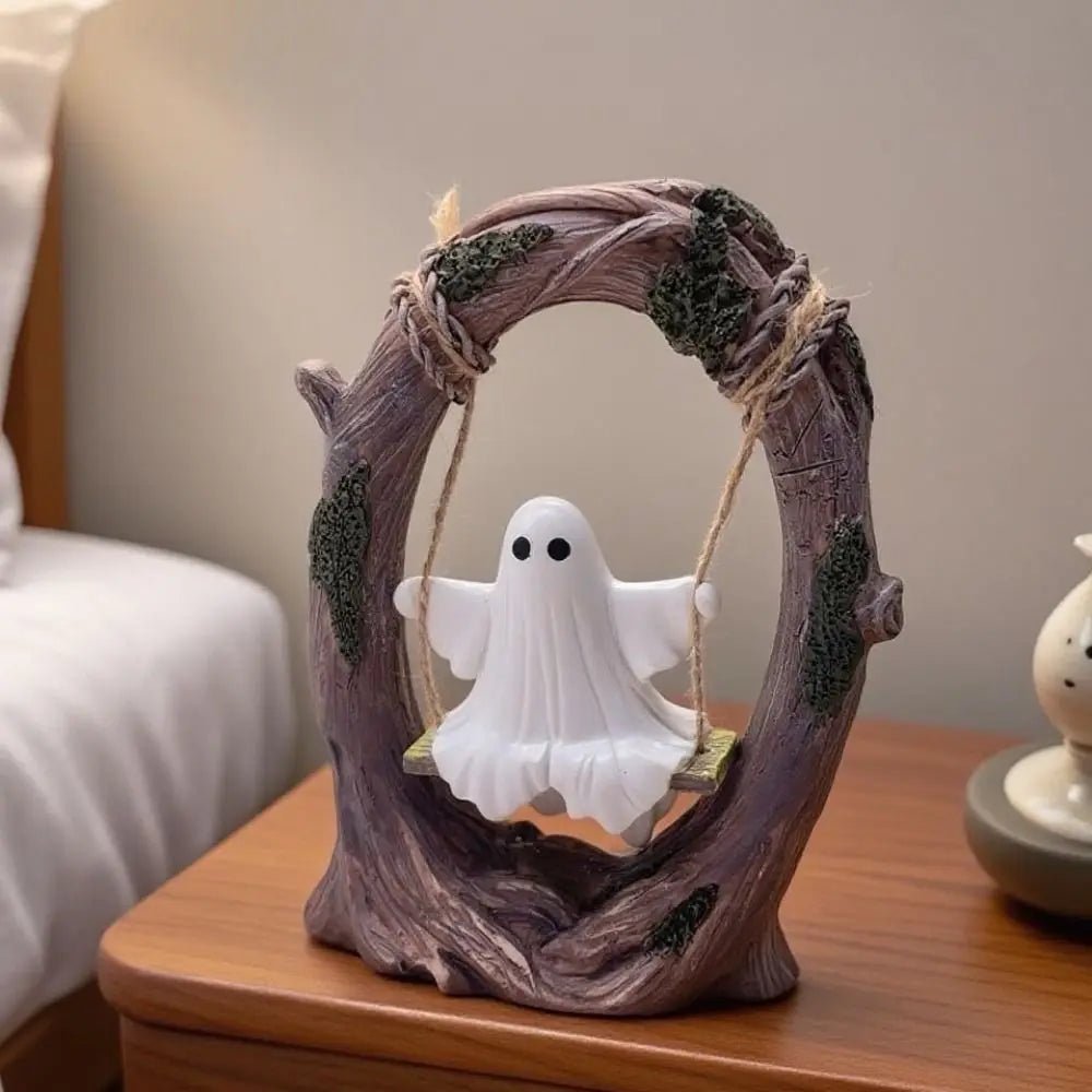 Halloween Themed Halloween Swing Ghost Ornament Handicraft Model Spooky Ghosts Decor Statue Collectible - drollido