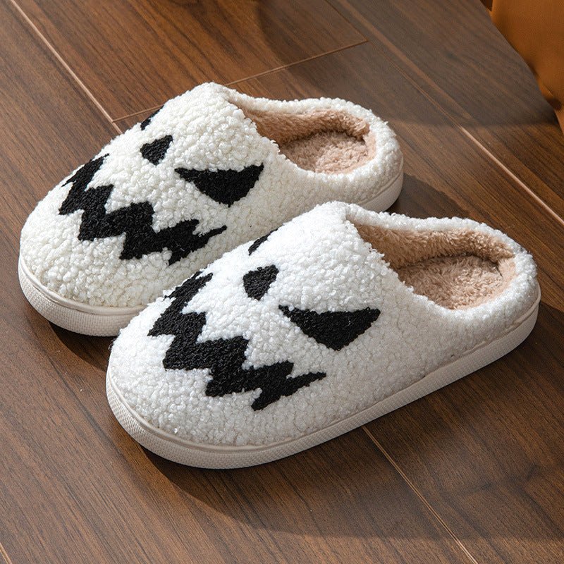 Halloween Towel Embroidery Couple Indoor Slippers - drollido