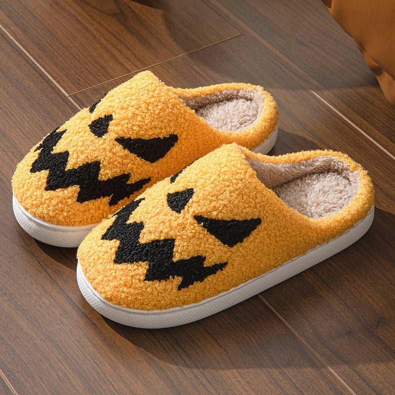 Halloween Towel Embroidery Couple Indoor Slippers - drollido