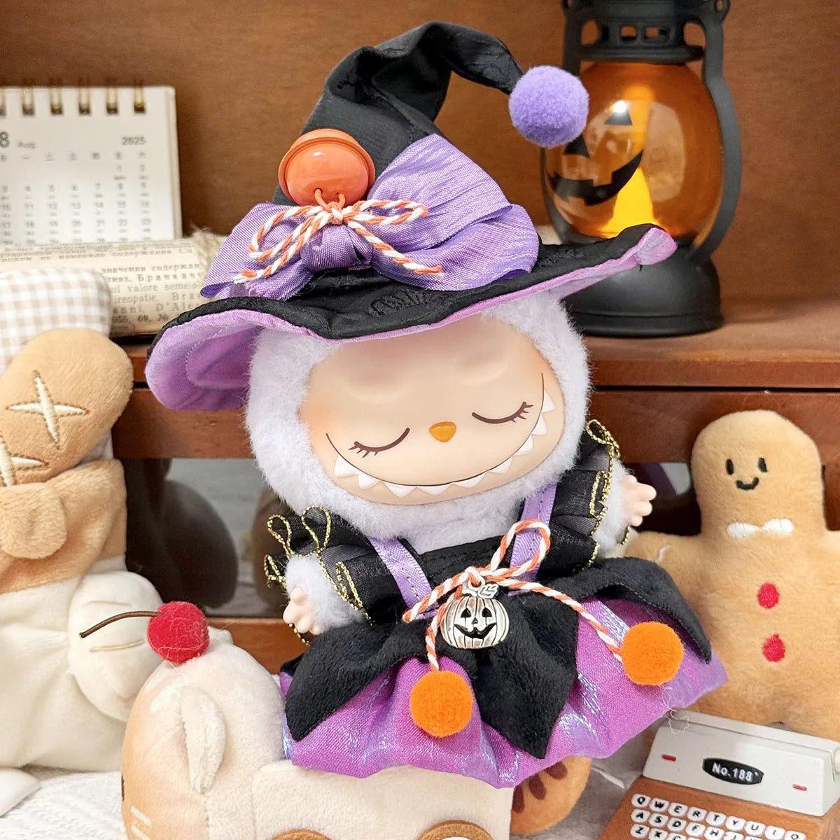 Halloween Witch Outfit for 15/17cm Labubu Doll's Clothes Starry Night Spooky Costume Outfit Accessories Gifts - drollido