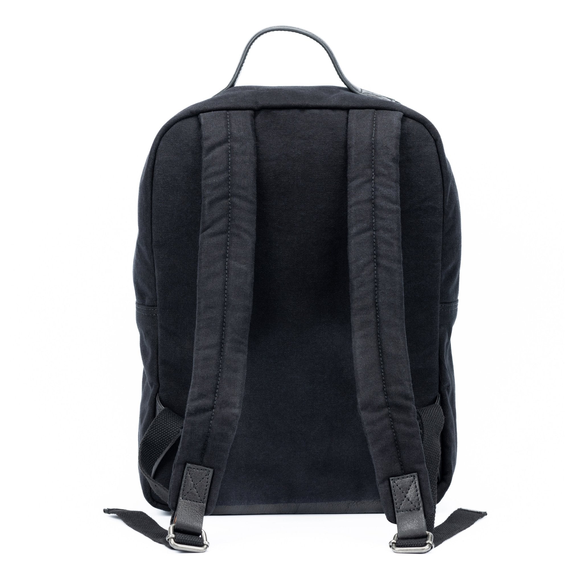 K0023AB | Zaino Porta Notebook in Canvas/Vera Pelle, pieno fiore, volanata - Colore Nero. Accessori Nickel Anticato, Chiusura con lampo. Dimensioni: cm 29 x 40 x15. Confezione: Sacchetto Tnt - drollido