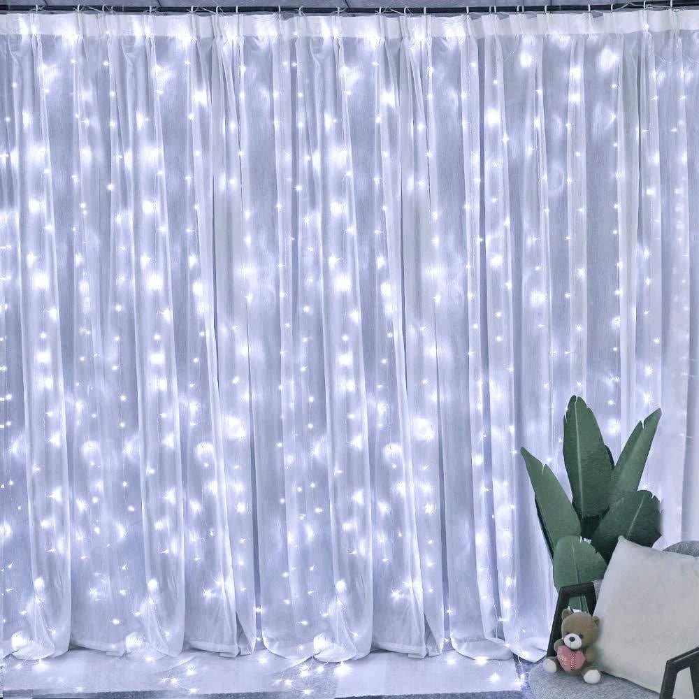 LED Curtain Lights USB Warm Fairy String Lights Festival Lighting Rainbow Window Lamp Home Bedroom Wedding Christmas Decoration - drollido