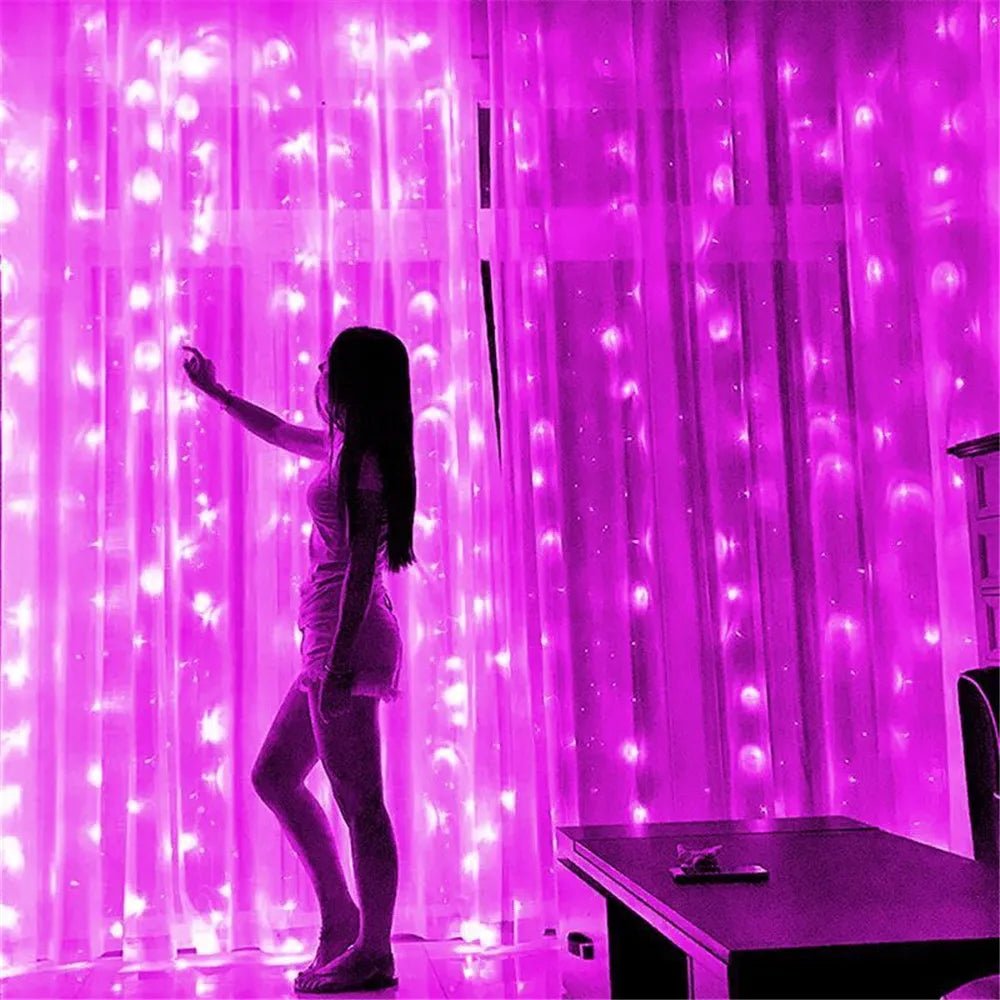 LED Curtain String Lights with Remote Control USB Plug - in Holiday Wedding Bedroom Christmas Party Lights Room Decor - drollido