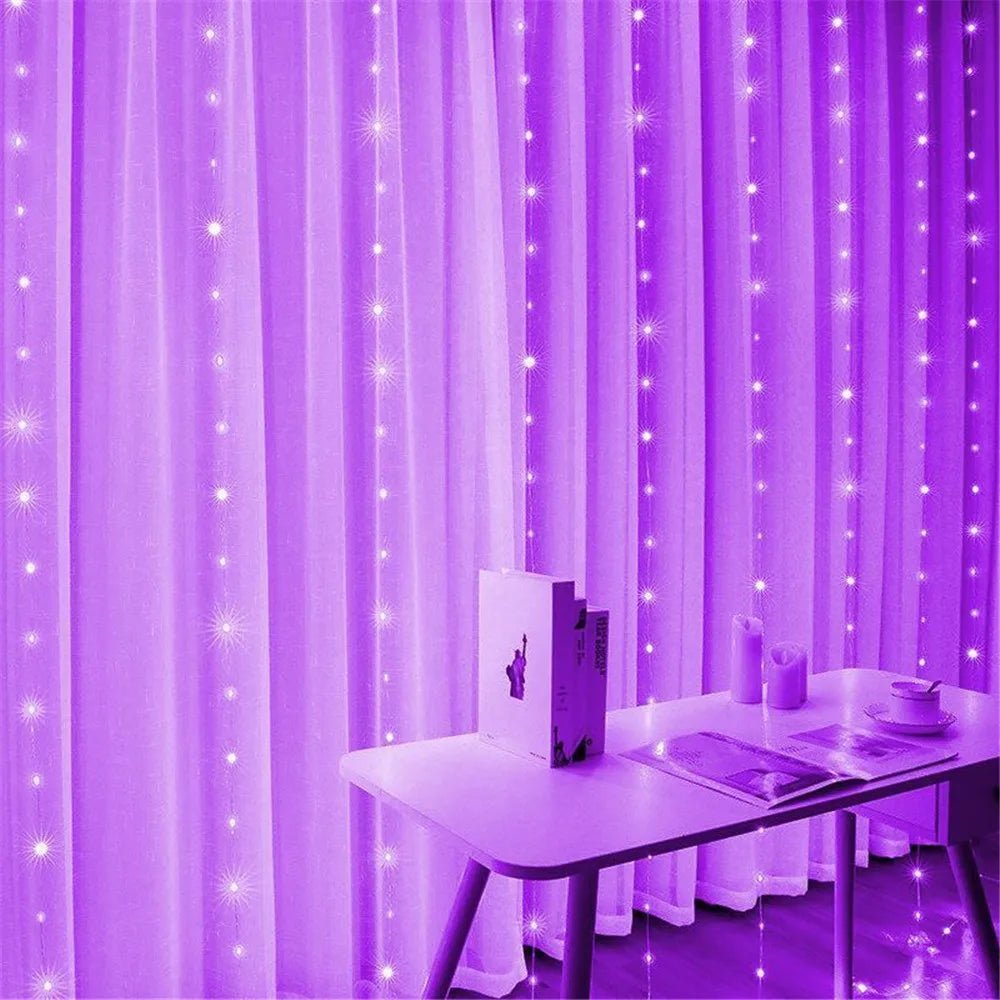 LED Curtain String Lights with Remote Control USB Plug - in Holiday Wedding Bedroom Christmas Party Lights Room Decor - drollido