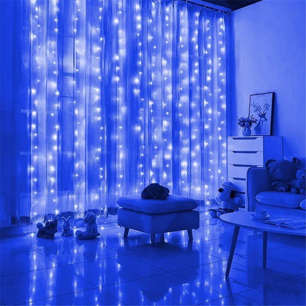 LED Curtain String Lights with Remote Control USB Plug - in Holiday Wedding Bedroom Christmas Party Lights Room Decor - drollido