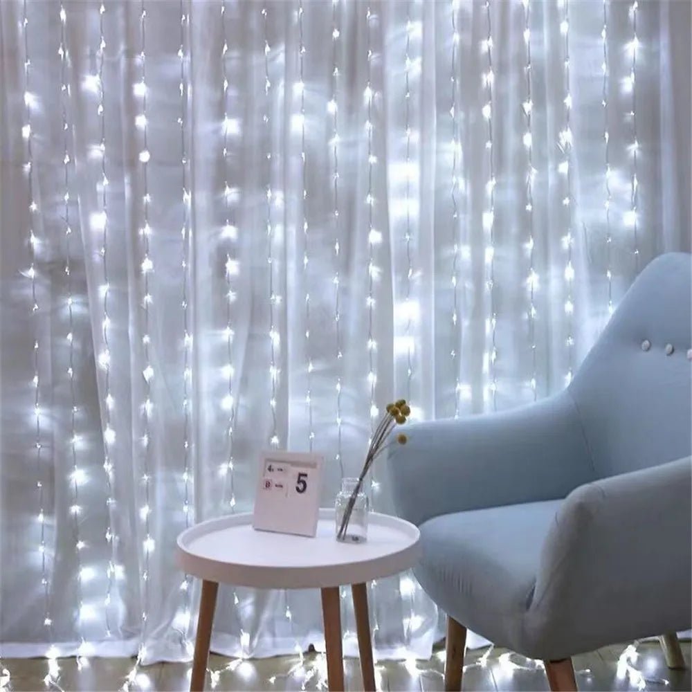 LED Curtain String Lights with Remote Control USB Plug - in Holiday Wedding Bedroom Christmas Party Lights Room Decor - drollido