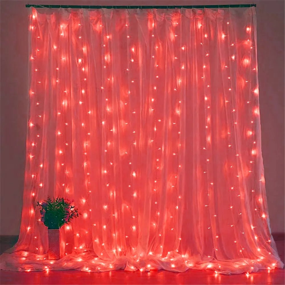 LED Curtain String Lights with Remote Control USB Plug - in Holiday Wedding Bedroom Christmas Party Lights Room Decor - drollido