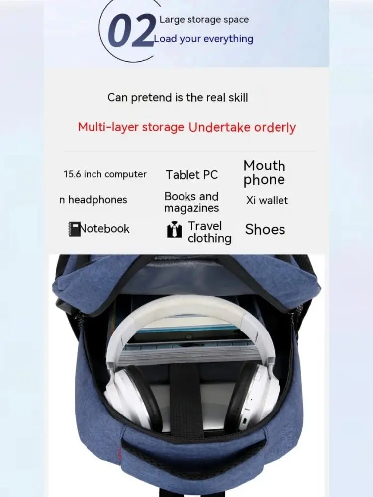 Mens BackPack LargeCapacity Simple Fashion Travel Female Student ComputerBag - drollido