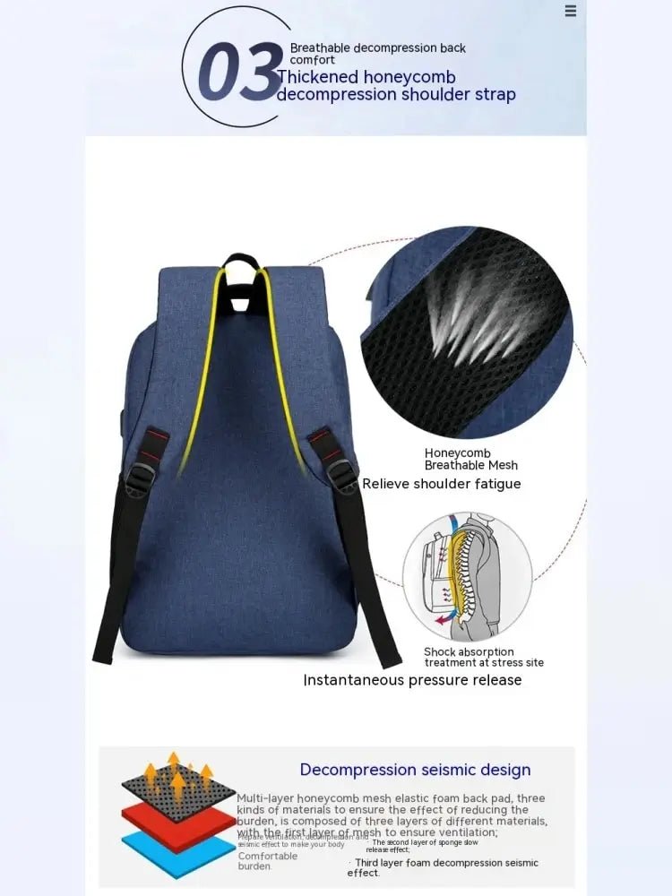 Mens BackPack LargeCapacity Simple Fashion Travel Female Student ComputerBag - drollido