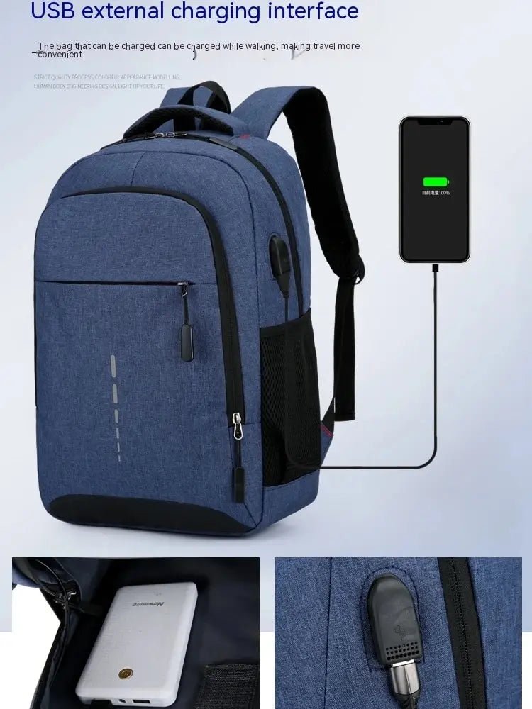Mens BackPack LargeCapacity Simple Fashion Travel Female Student ComputerBag - drollido