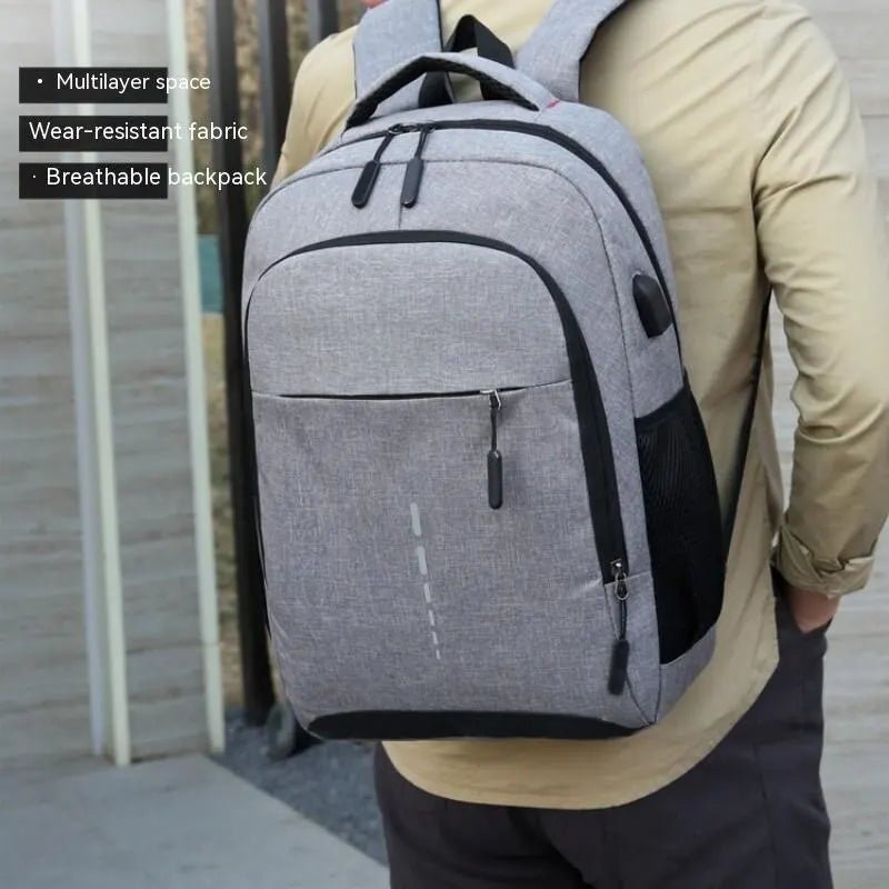 Mens BackPack LargeCapacity Simple Fashion Travel Female Student ComputerBag - drollido