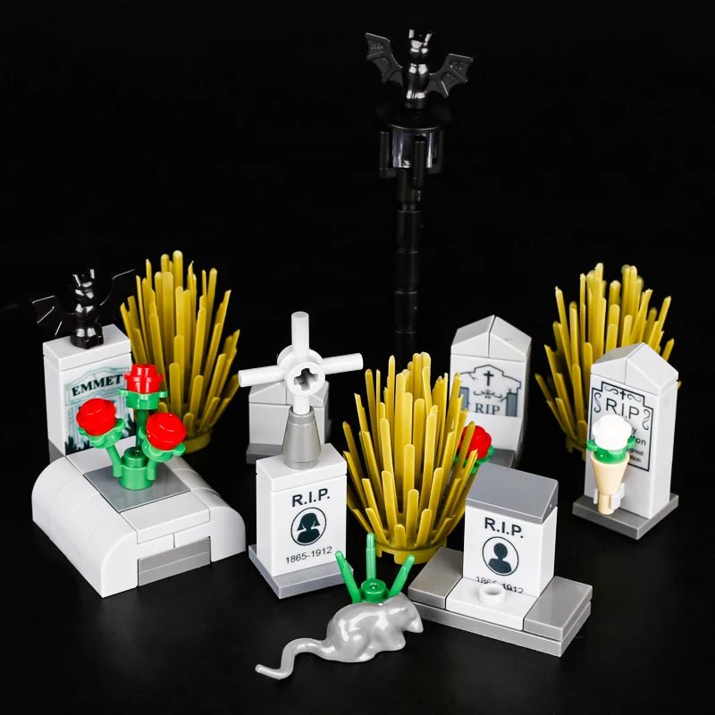 MOC Halloween Pumpkin Head Cover Building Blocks Kit Ghost Headgear Green Evil Spirits Accessories Bricks Toys Boys Gift - drollido