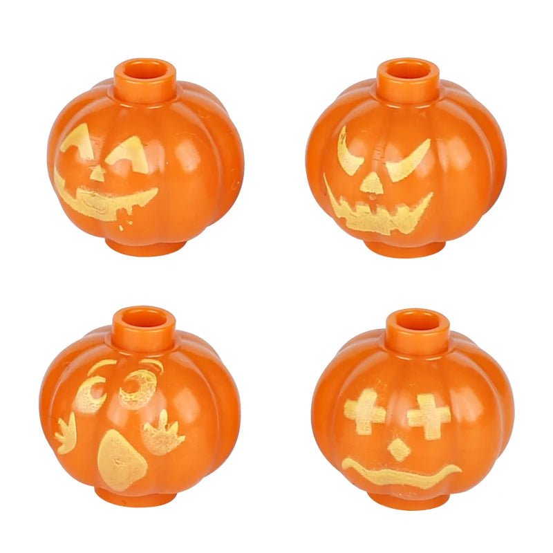 MOC Halloween Pumpkin Head Cover Building Blocks Kit Ghost Headgear Green Evil Spirits Accessories Bricks Toys Boys Gift - drollido