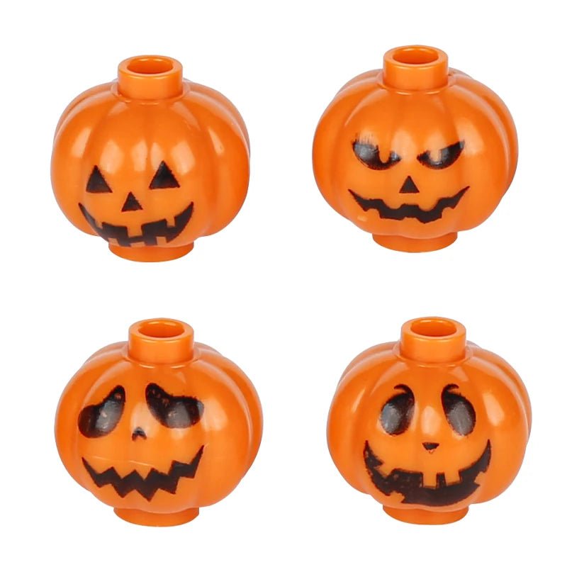 MOC Halloween Pumpkin Head Cover Building Blocks Kit Ghost Headgear Green Evil Spirits Accessories Bricks Toys Boys Gift - drollido