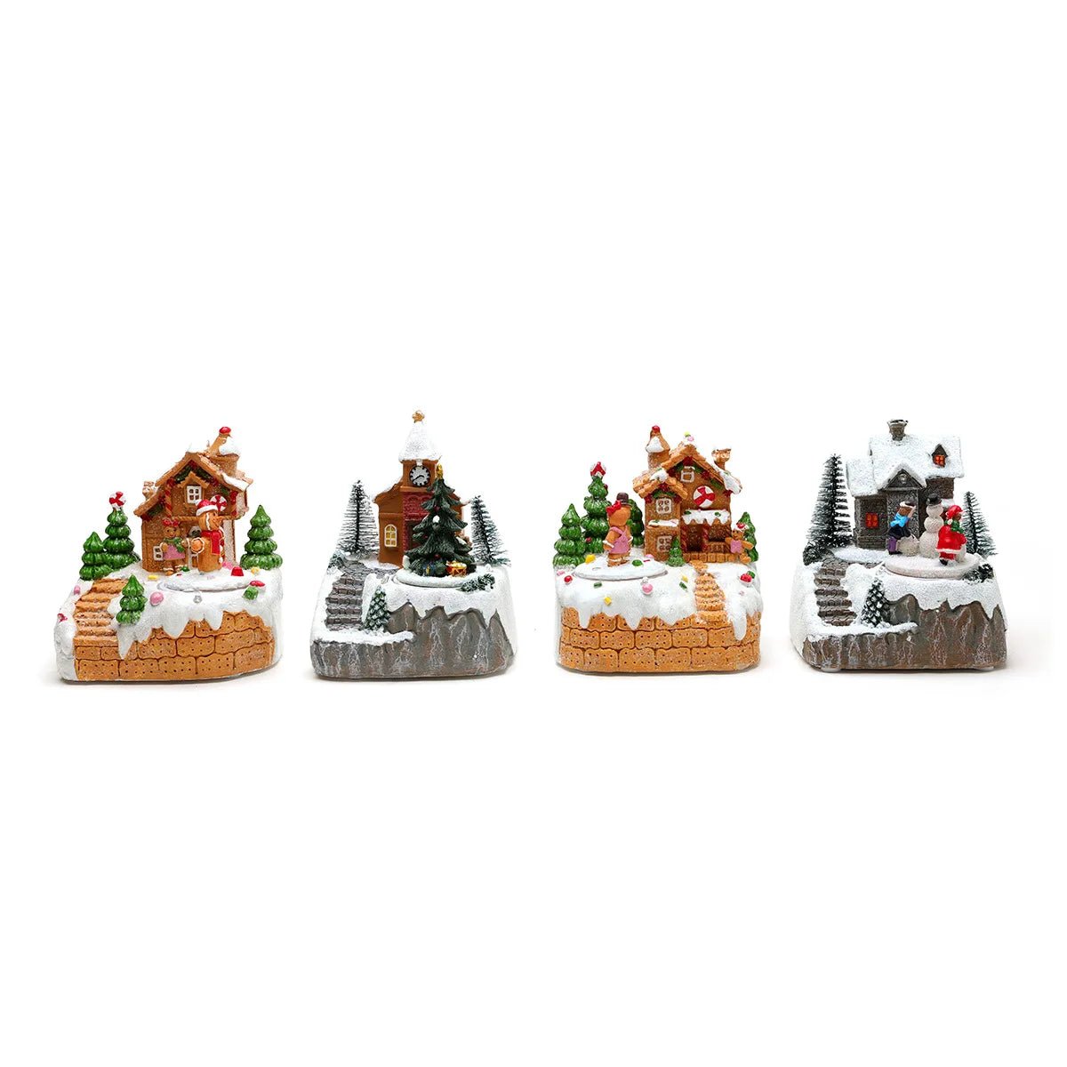 New Christmas decorations electric music, illuminated houses, LED lights, snow houses, Christmas ornaments gifts - drollido