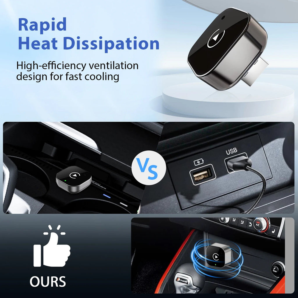 Nuovo adattatore wireless CarPlay Pionray 2 in 1 e adattatore wireless Android Auto, WiFi 5Ghz Type - C/USB Plug Play CarPlay Wireless - drollido