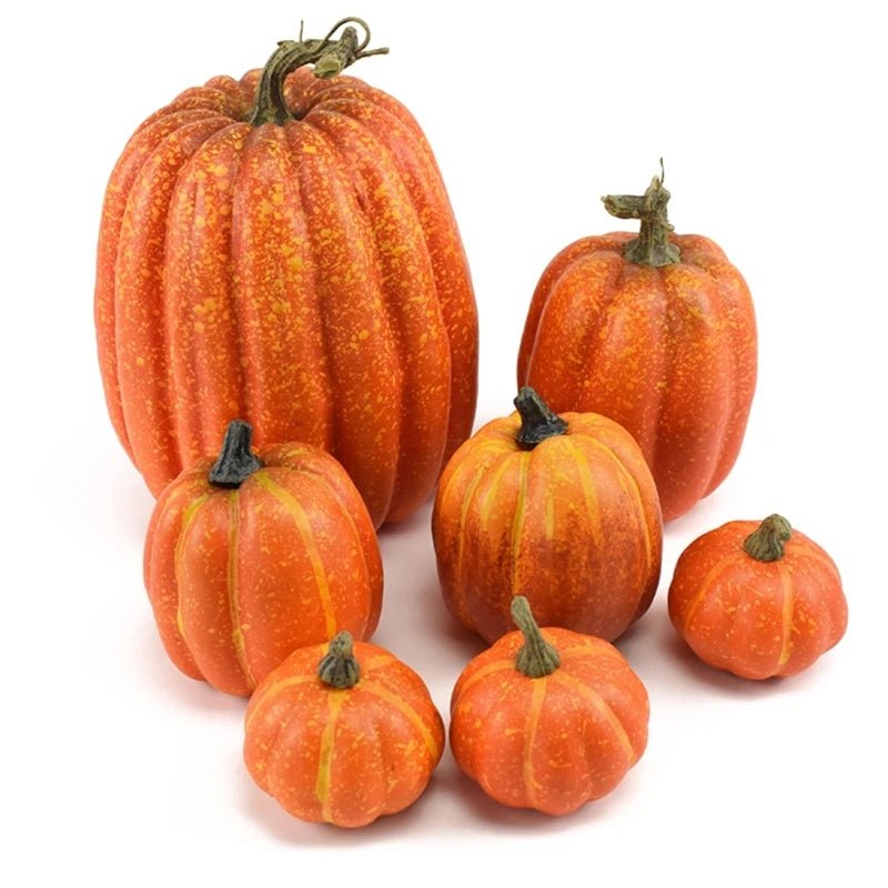 Outdoor Halloween Decor Foam Pumpkins for Spooky Yard Display with Different Sizes Shimmering Design DIY Halloween Decor - drollido