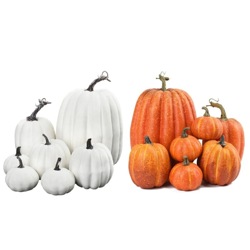 Outdoor Halloween Decor Foam Pumpkins for Spooky Yard Display with Different Sizes Shimmering Design DIY Halloween Decor - drollido