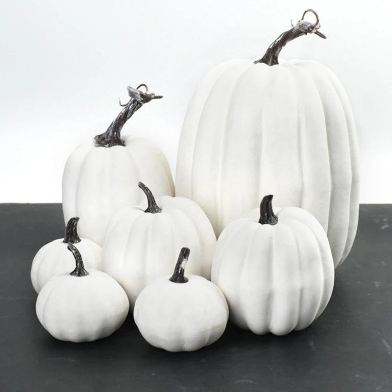 Outdoor Halloween Decor Foam Pumpkins for Spooky Yard Display with Different Sizes Shimmering Design DIY Halloween Decor - drollido