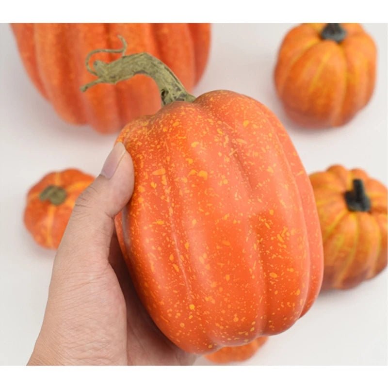 Outdoor Halloween Decor Foam Pumpkins for Spooky Yard Display with Different Sizes Shimmering Design DIY Halloween Decor - drollido