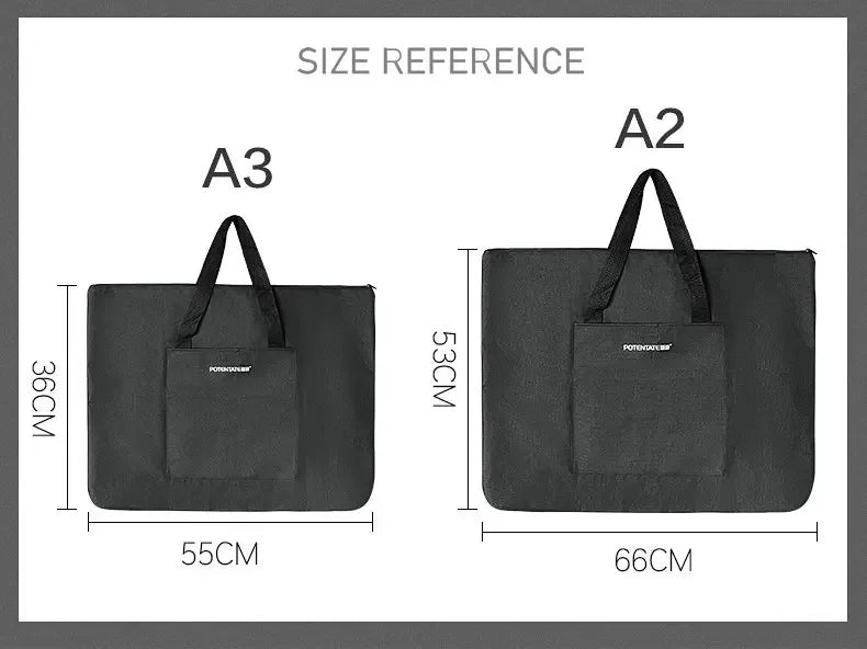 Portable Large Capacity Waterproof Canvas Art Bag A2 A3 Drawing Folder for Artists - Painting And Sketching Drawings Carrier - drollido