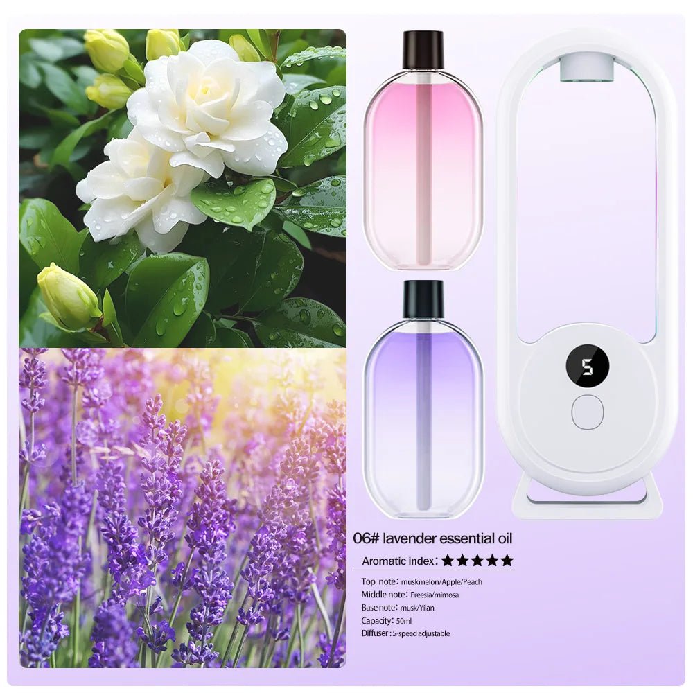 Rechargeable portable aroma diffuser Essential Oil Aromatherapy machine Timed air freshener to remove odors 5 modes timed spray - drollido