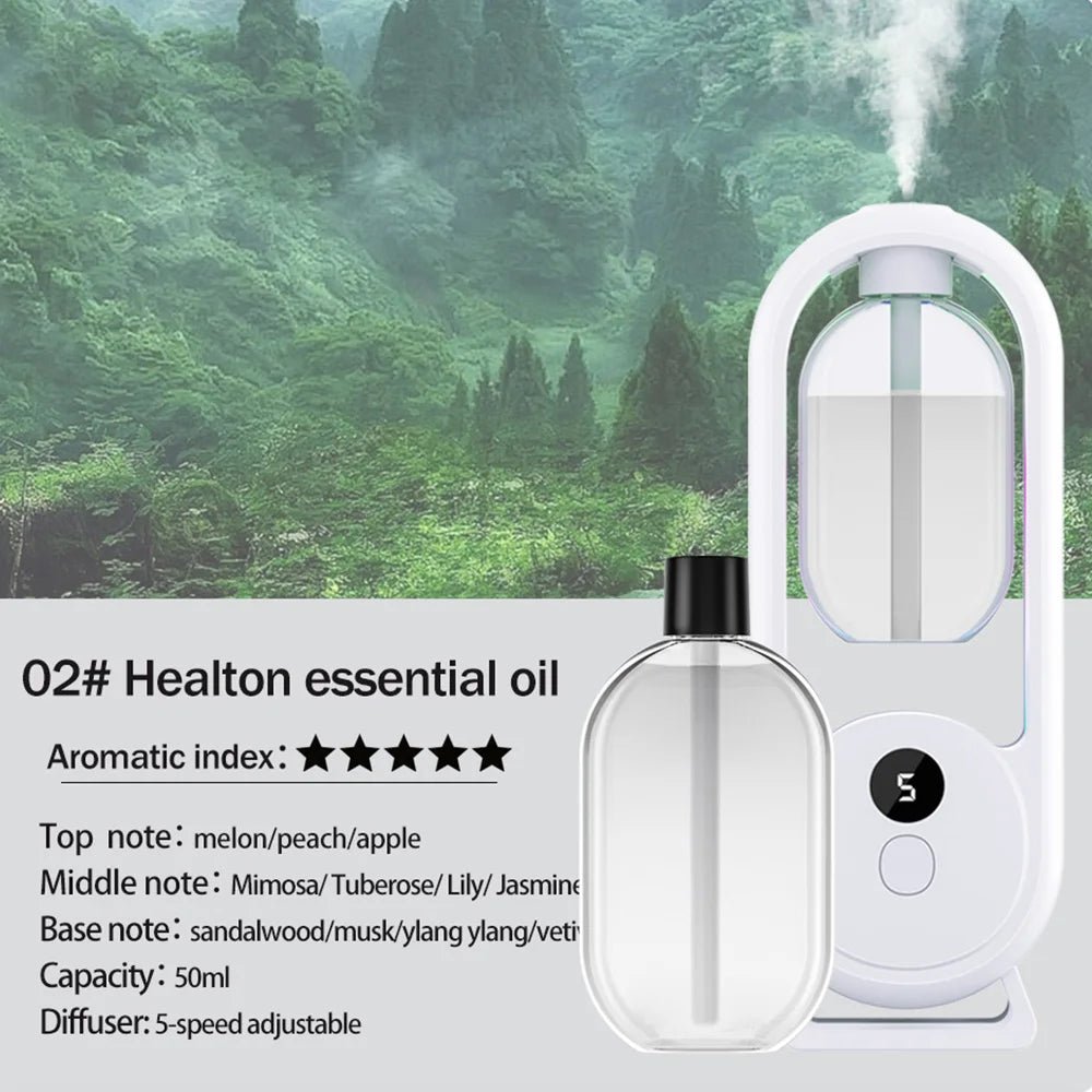 Rechargeable portable aroma diffuser Essential Oil Aromatherapy machine Timed air freshener to remove odors 5 modes timed spray - drollido