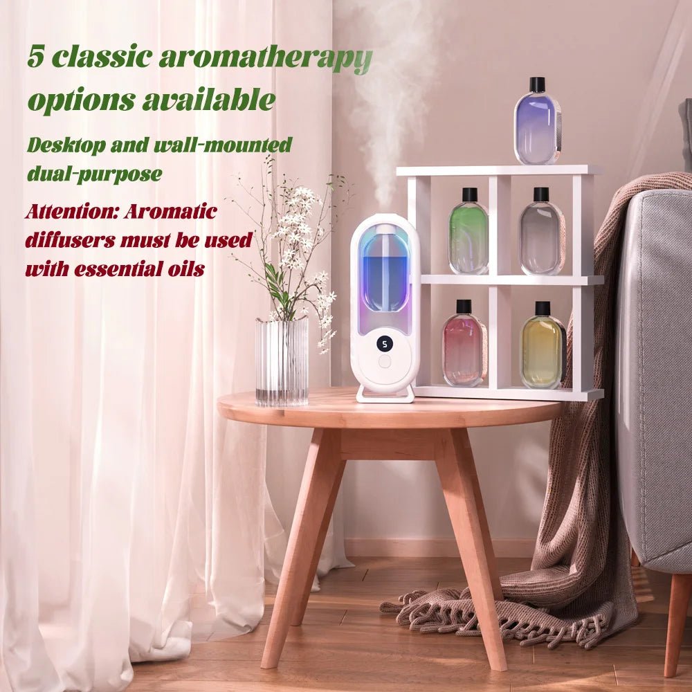 Rechargeable portable aroma diffuser Essential Oil Aromatherapy machine Timed air freshener to remove odors 5 modes timed spray - drollido