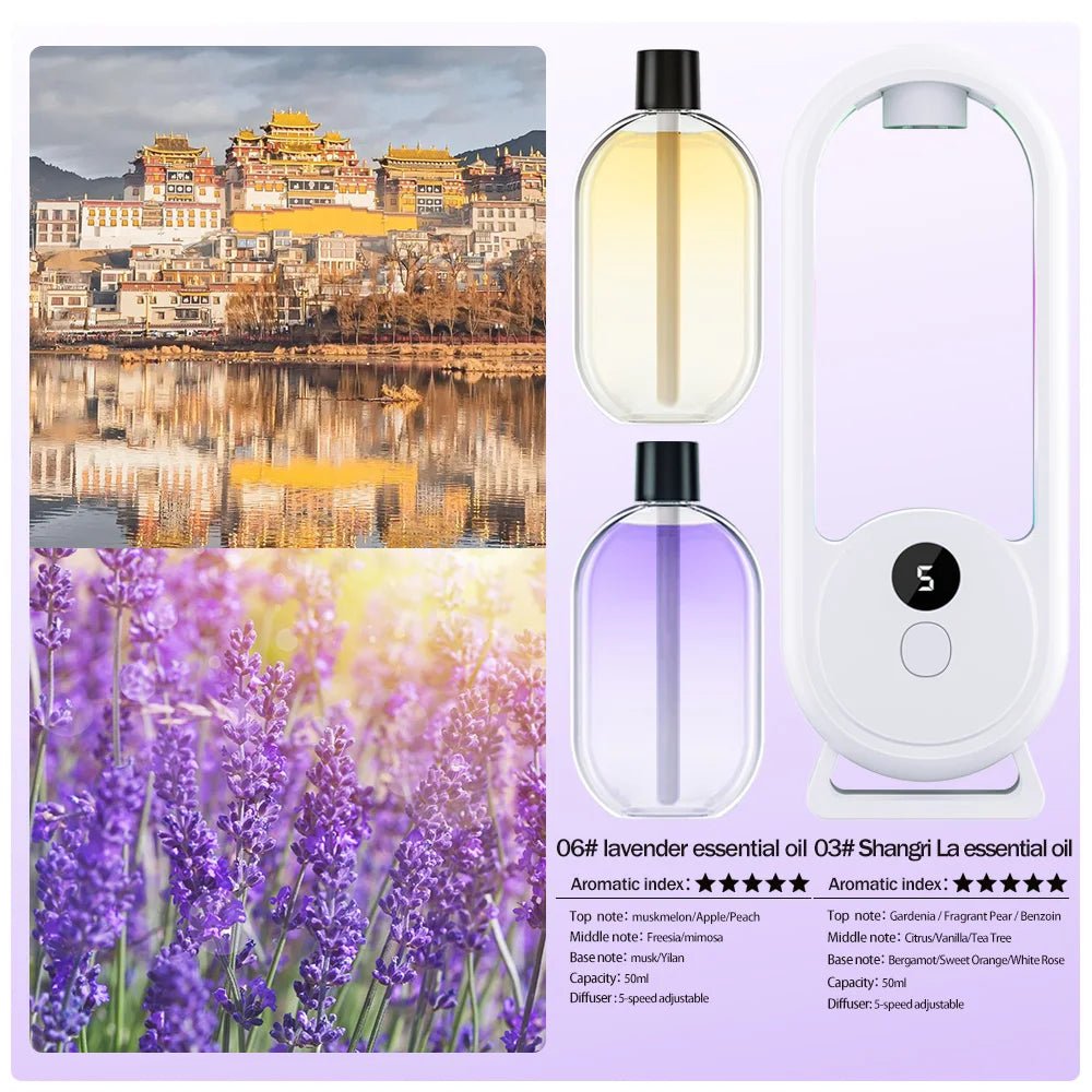 Rechargeable portable aroma diffuser Essential Oil Aromatherapy machine Timed air freshener to remove odors 5 modes timed spray - drollido