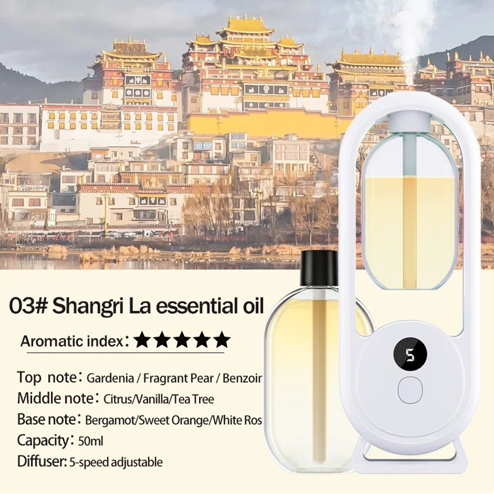 Rechargeable portable aroma diffuser Essential Oil Aromatherapy machine Timed air freshener to remove odors 5 modes timed spray - drollido