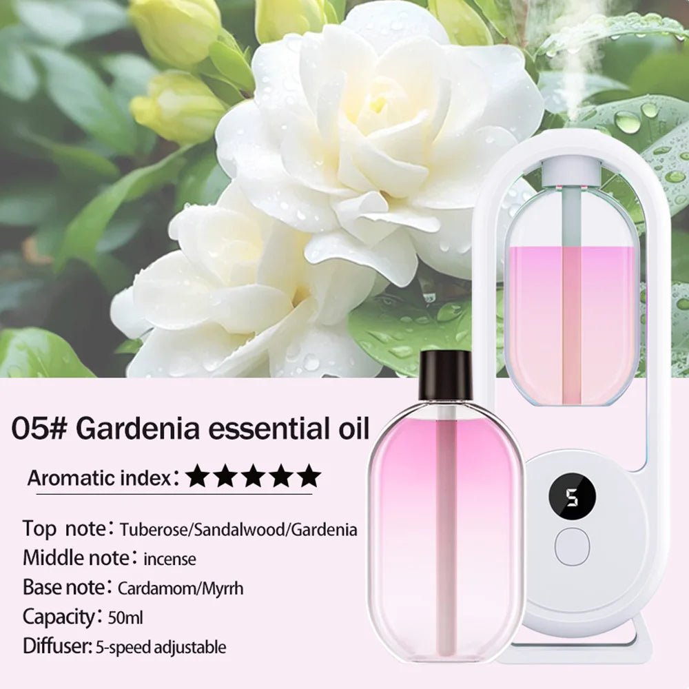 Rechargeable portable aroma diffuser Essential Oil Aromatherapy machine Timed air freshener to remove odors 5 modes timed spray - drollido