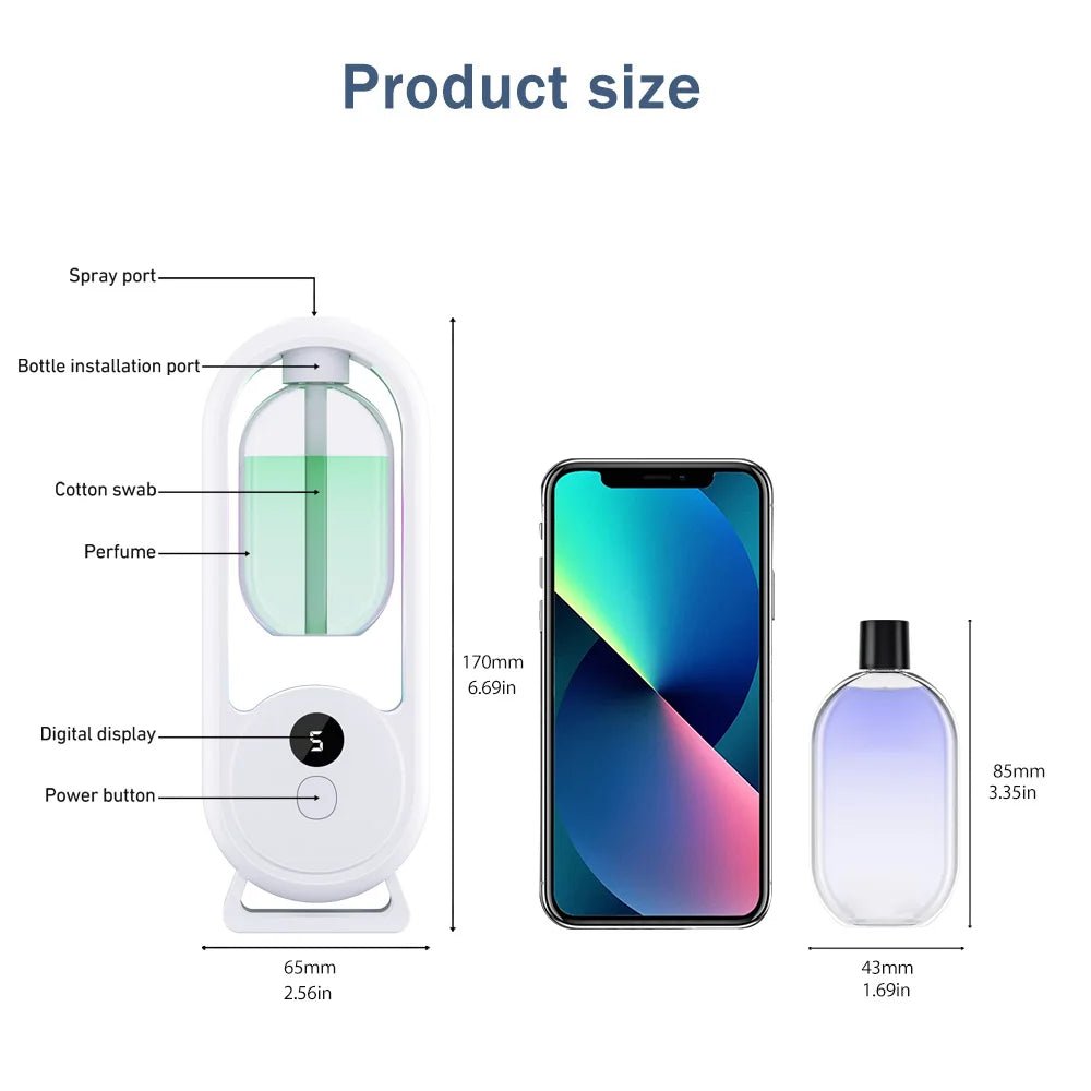Rechargeable portable aroma diffuser Essential Oil Aromatherapy machine Timed air freshener to remove odors 5 modes timed spray - drollido