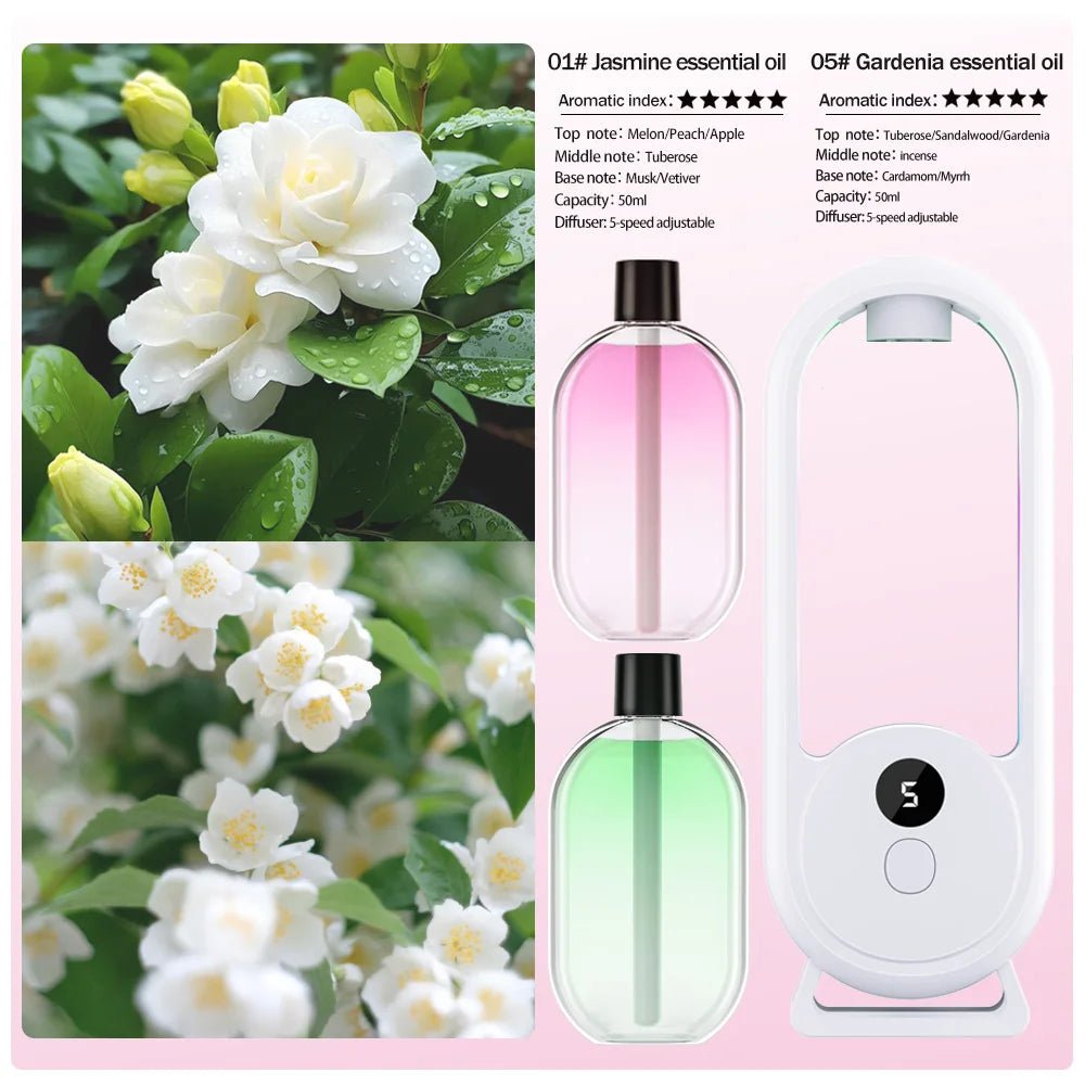 Rechargeable portable aroma diffuser Essential Oil Aromatherapy machine Timed air freshener to remove odors 5 modes timed spray - drollido