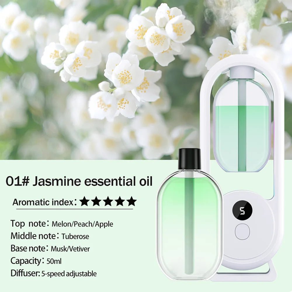 Rechargeable portable aroma diffuser Essential Oil Aromatherapy machine Timed air freshener to remove odors 5 modes timed spray - drollido