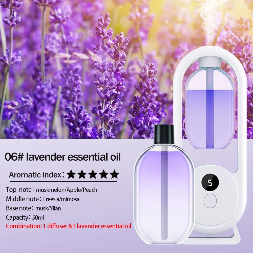Rechargeable portable aroma diffuser Essential Oil Aromatherapy machine Timed air freshener to remove odors 5 modes timed spray - drollido