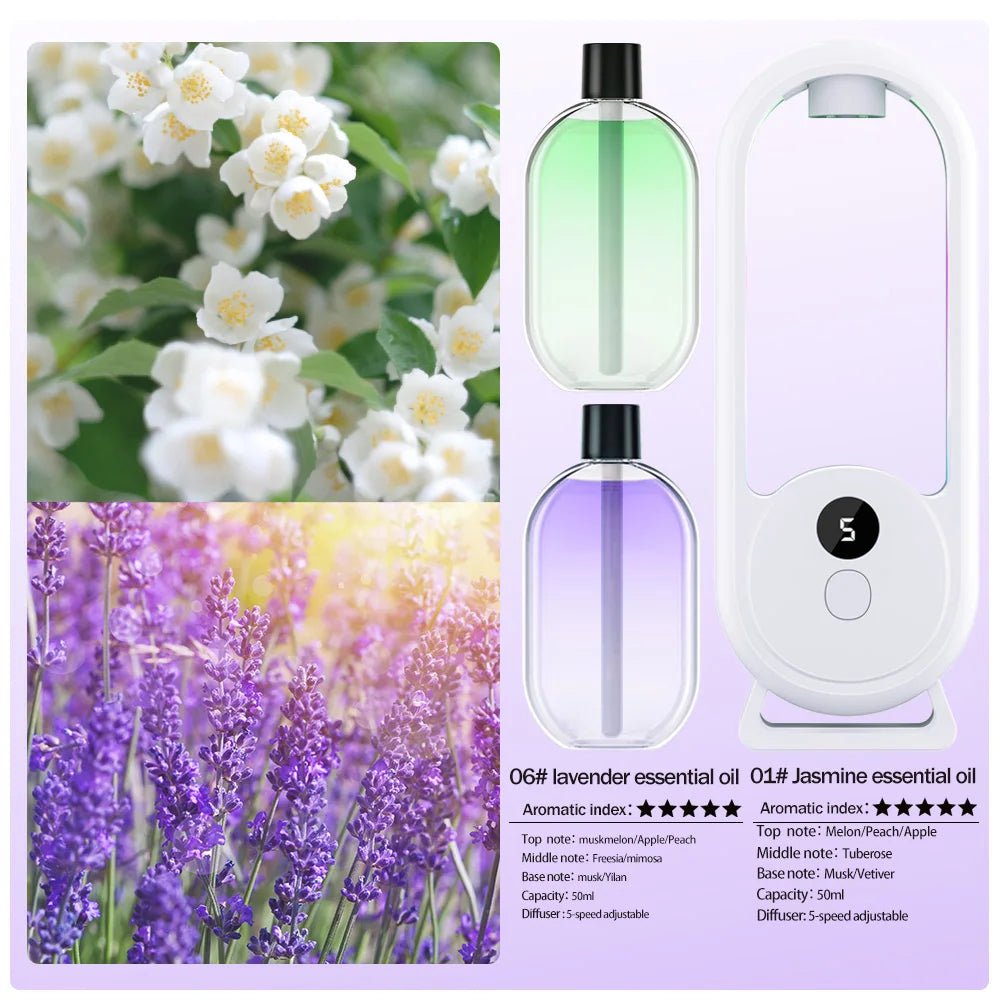Rechargeable portable aroma diffuser Essential Oil Aromatherapy machine Timed air freshener to remove odors 5 modes timed spray - drollido