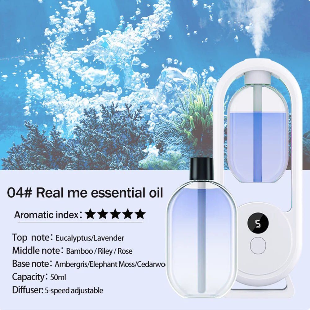 Rechargeable portable aroma diffuser Essential Oil Aromatherapy machine Timed air freshener to remove odors 5 modes timed spray - drollido
