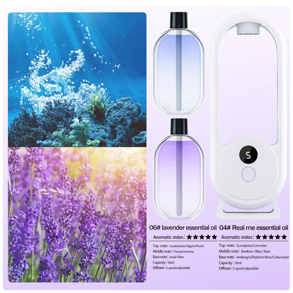 Rechargeable portable aroma diffuser Essential Oil Aromatherapy machine Timed air freshener to remove odors 5 modes timed spray - drollido