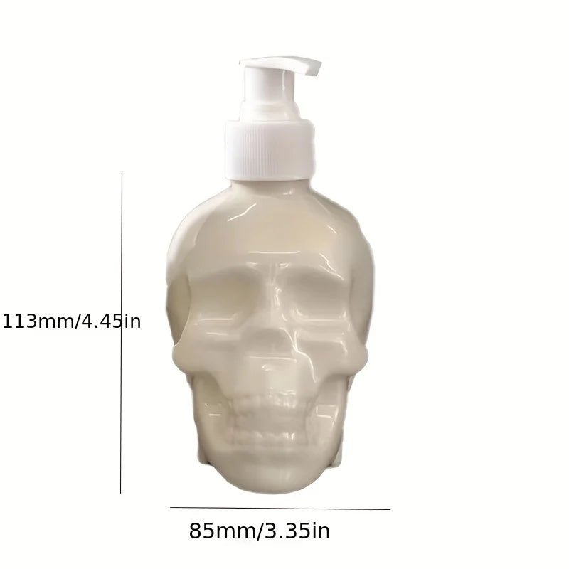 Skull Design Soap Dispenser 11.83oz Empty Refillable Shampoo Lotion Hand Sanitizer Container Bottle Halloween Decoration - drollido