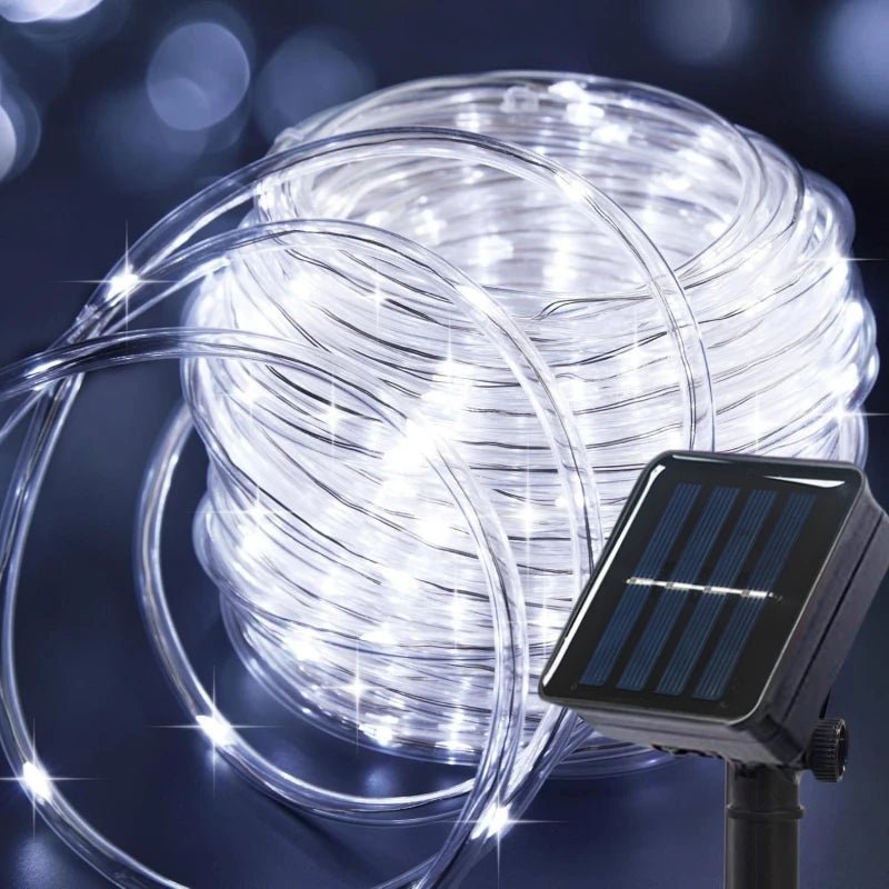 Solar Rope Strip Light Outdoor Waterproof LED Fairy Light Strings Christmas Decor for Garden Lawn Tree Yard Fence Xmas Decor - drollido