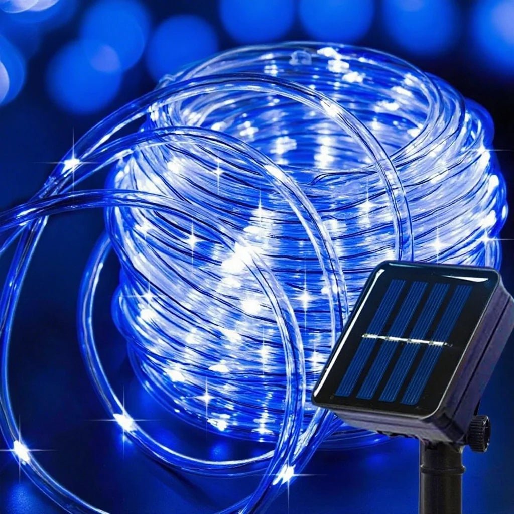 Solar Rope Strip Light Outdoor Waterproof LED Fairy Light Strings Christmas Decor for Garden Lawn Tree Yard Fence Xmas Decor - drollido