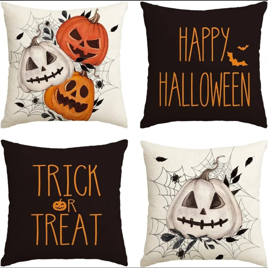 Spooky Pumpkins and Festive Phrases: Halloween Pillowcases for a Chilling Decor! Sofa cushion cover gift - drollido