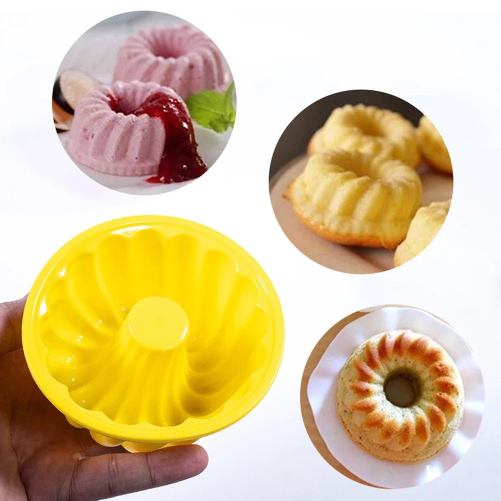 Stampo per torta da forno in silicone da 6 pezzi Stampo per torta ad alta temperatura e facile da rilasciare Stampo per torta in chiffon a spirale piccola Dolcetti di Halloween - drollido