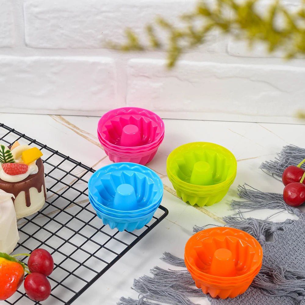 Stampo per torta da forno in silicone da 6 pezzi Stampo per torta ad alta temperatura e facile da rilasciare Stampo per torta in chiffon a spirale piccola Dolcetti di Halloween - drollido