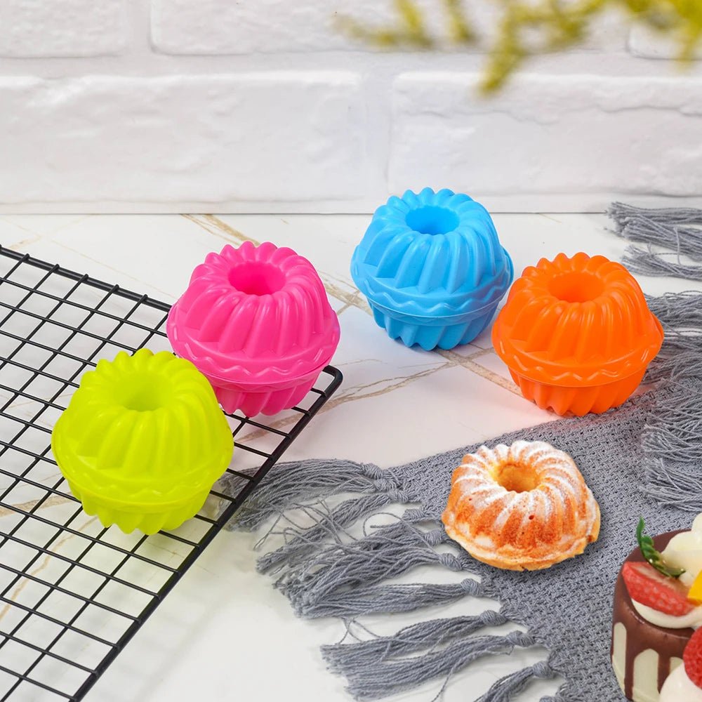 Stampo per torta da forno in silicone da 6 pezzi Stampo per torta ad alta temperatura e facile da rilasciare Stampo per torta in chiffon a spirale piccola Dolcetti di Halloween - drollido